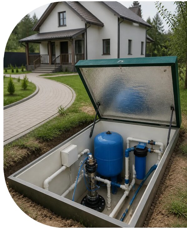 Автономное водоснабжение дома в Добрянке от 151530 р. | АПаруса-Дбр